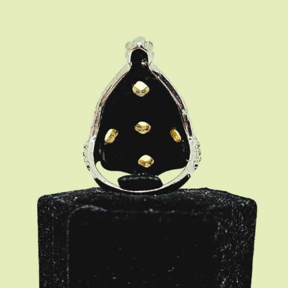 Gorgeous Silver/Yellow Tone Ring Size 6 or 6.5 - Picture 9 of 12